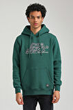 Kapüşonlu Yeşil Slim Fit Hoodie 23FWM64051