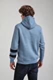 Kapüşonlu Mavi Slim Fit Hoodie 23FWM64054
