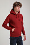 Kapüşonlu Bordo Slim Fit Hoodie 23FWM64069