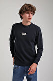Bisiklet Yaka Lacivert Regular Custom Sweatshirt 23FWM60143