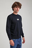 Bisiklet Yaka Lacivert Regular Custom Sweatshirt 23FWM60143