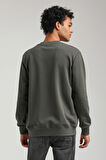 Bisiklet Yaka Haki Regular Custom Sweatshirt 23FWM60143