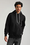 Kapüşonlu Siyah Slim Fit Hoodie 23FWM64041