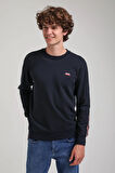 Bisiklet Yaka Lacivert Slim Fit Sweatshirt 23FWM60145