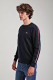 Bisiklet Yaka Lacivert Slim Fit Sweatshirt 23FWM60145
