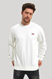 Bisiklet Yaka Ekru Slim Fit Sweatshirt 23FWM60145