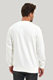 Bisiklet Yaka Ekru Slim Fit Sweatshirt 23FWM60145