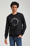 Bisiklet Yaka Lacivert Slim Fit Sweatshirt 23FWM60147