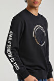Bisiklet Yaka Lacivert Slim Fit Sweatshirt 23FWM60147