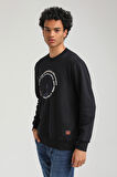 Bisiklet Yaka Lacivert Slim Fit Sweatshirt 23FWM60147