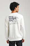 Bisiklet Yaka Ekru Slim Fit Sweatshirt 23FWM60148