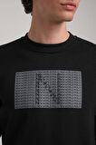 Bisiklet Yaka Siyah Slim Fit Sweatshirt 23FWM60152
