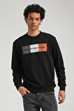 Bisiklet Yaka Siyah Slim Fit Sweatshirt 23FWM60155