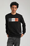 Bisiklet Yaka Siyah Slim Fit Sweatshirt 23FWM60155