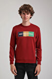 Bisiklet Yaka Bordo Slim Fit Sweatshirt 23FWM60155