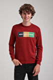 Bisiklet Yaka Bordo Slim Fit Sweatshirt 23FWM60155