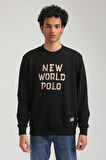 Bisiklet Yaka Siyah Slim Fit Sweatshirt 23FWM60161
