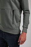Bisiklet Yaka Haki Slim Fit Sweatshirt 23FWM60165