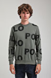Bisiklet Yaka Haki Slim Fit Sweatshirt 23FWM60169