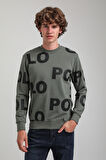 Bisiklet Yaka Haki Slim Fit Sweatshirt 23FWM60169