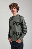 Bisiklet Yaka Haki Slim Fit Sweatshirt 23FWM60169