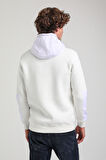 Kapüşonlu Ekru Slim Fit Full-Zip Sweatshirt 23FWM64067