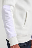 Kapüşonlu Ekru Slim Fit Full-Zip Sweatshirt 23FWM64067