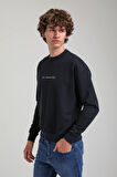 Bisiklet Yaka Lacivert Slim Fit Sweatshirt 23FWM60168