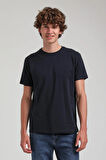 Bisiklet Yaka Lacivert Basic Pamuklu Slim Fit  24SSM20339