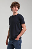 Bisiklet Yaka Lacivert Basic Pamuklu Slim Fit  24SSM20339