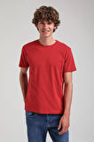 Bisiklet Yaka Kırmızı Basic Pamuklu Slim Fit  24SSM20339
