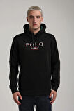 Kapüşonlu Siyah Slim Fit Full-Zip Sweatshirt 24FWM64073