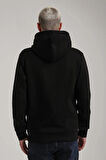 Kapüşonlu Siyah Slim Fit Full-Zip Sweatshirt 24FWM64073