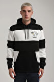 Kapüşonlu Siyah Slim Fit Full-Zip Sweatshirt 24FWM64077