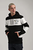 Kapüşonlu Siyah Slim Fit Full-Zip Sweatshirt 24FWM64077