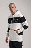 Kapüşonlu Ekru Slim Fit Full-Zip Sweatshirt 24FWM64077