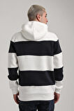 Kapüşonlu Ekru Slim Fit Full-Zip Sweatshirt 24FWM64077