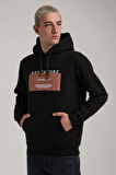 Kapüşonlu Siyah Slim Fit Full-Zip Sweatshirt 24FWM64078
