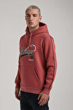Kapüşonlu Kestane Slim Fit Full-Zip Sweatshirt 24FWM64079