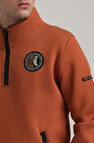 Dik Yaka Kiremit Slim Fit Full-Zip Sweatshirt 24FWM64083