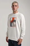 Bisiklet Yaka Ekru Slim Fit Sweatshirt 24FWM60171