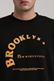 Bisiklet Yaka Siyah Slim Fit Sweatshirt 24FWM60172