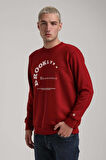 Bisiklet Yaka Bordo Slim Fit Sweatshirt 24FWM60172