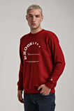 Bisiklet Yaka Bordo Slim Fit Sweatshirt 24FWM60172