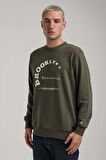 Bisiklet Yaka Haki Slim Fit Sweatshirt 24FWM60172