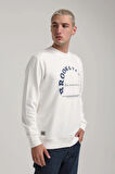 Bisiklet Yaka Ekru Slim Fit Sweatshirt 24FWM60172