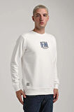 Bisiklet Yaka Ekru Slim Fit Sweatshirt 24FWM60173