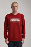 Bisiklet Yaka Bordo Slim Fit Sweatshirt 24FWM60174