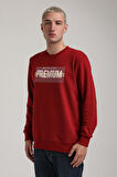 Bisiklet Yaka Bordo Slim Fit Sweatshirt 24FWM60174