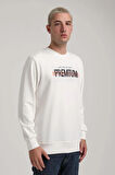 Bisiklet Yaka Ekru Slim Fit Sweatshirt 24FWM60174